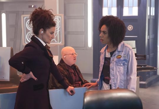 WARNING: Embargoed for publication until 00:00:01 on 20/06/2017 - Programme Name: Doctor Who S10 - TX: 24/06/2017 - Episode: n/a (No. 11) - Picture Shows: ***EMBARGOED UNTIL 00:01hrs 20th June2017*** Missy (MICHELLE GOMEZ), Nardole (MATT LUCAS), Bill (PEARL MACKIE) - (C) BBC/BBC Worldwide - Photographer: Jon Hall