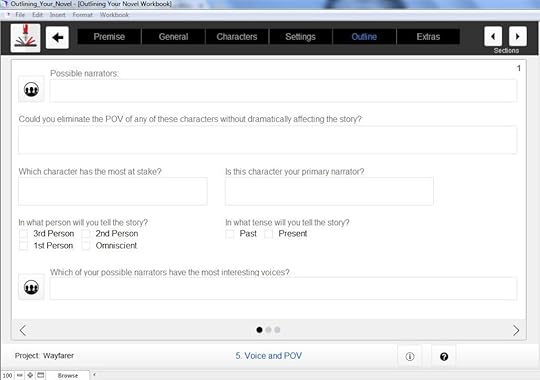POV - Outlining Your Novel Workbook software