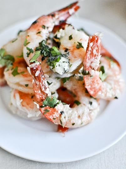 roasted basil butter parmesan shrimp I howsweeteats.com 