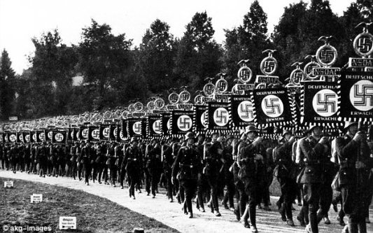 SS marching in 1933
