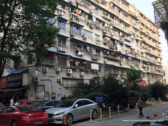 high-rise apartment building off Five Horses Pedestrian Shopping Area in Wenzhou, China