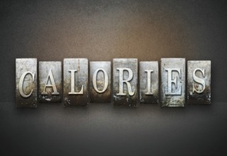 The word CALORIES written in vintage letterpress type