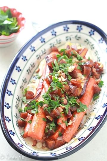 Carrots with Apricots, Hazelnuts, and Creme Fraiche