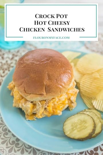 Crock Pot Hot Cheesy Chicken Sandwiches recipe via flouronmyface.com