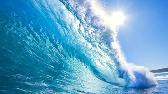 Ocean wave sparkling in the sunlight