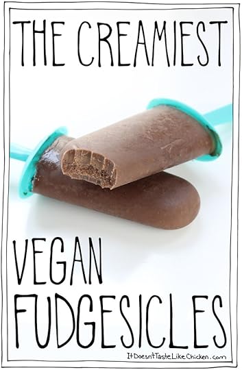 The Creamiest Vegan Fudgesicles have that amazing frozen creamy chewy fudge texture to them, just like the store-bought ones. #itdoesnttastelikechicken