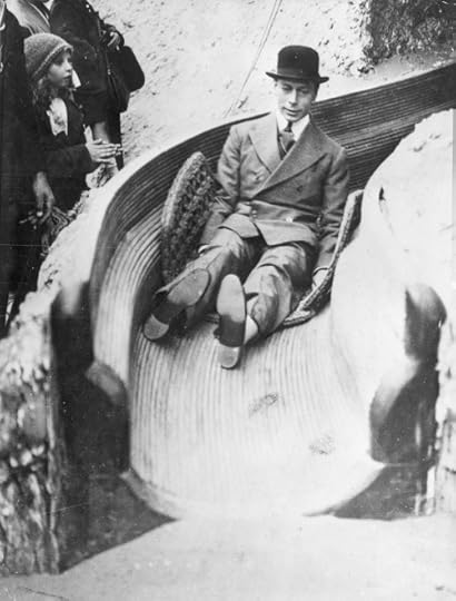 The future King George VI on a Helter Skelter at Wembley Exhibition, London, 1925.