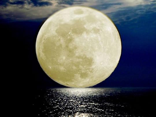 Full moon over water