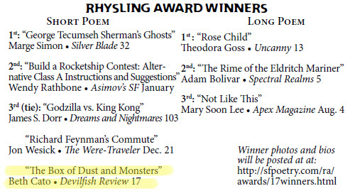 Rhysling Winners 2017