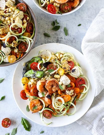 summer shrimp zoodle bowls I howsweeteats.com
