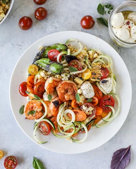 summer shrimp zoodle bowls I howsweeteats.com