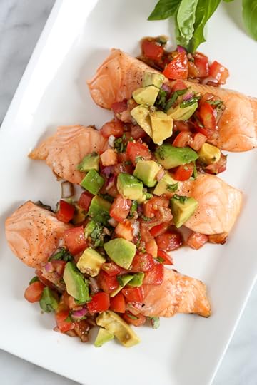 Grilled Salmon with Avocado Bruschetta