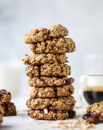 peanut butter and jelly breakfast cookies I howsweeteats.com