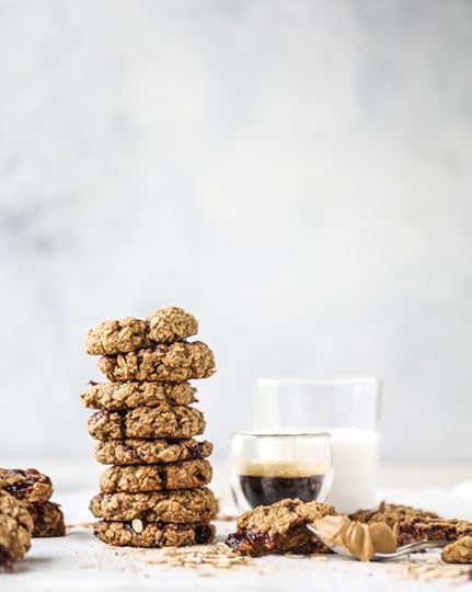peanut butter and jelly breakfast cookies I howsweeteats.com