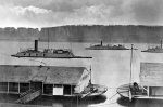 The gunboats USS De Kalb and USS Cincinnati outside Mound City, IL