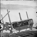 Butler's Dredge Boat, Sunk by a Confederate Shell on Thanksgiving Day, 1864 - James River, VA