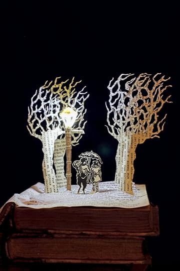 Mr Tumnus and Lucy at the Narnia lamp post by daysfalllikeleaves