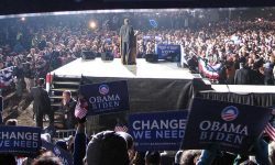 Barack Obama campaigning in Manassas, Virginia, November 3, 2008 (Thieery Coudray/CC BY-SA 3.0)