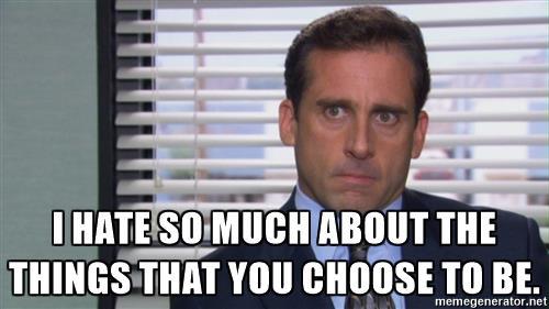 Image result for i hate so much the things you choose to be meme