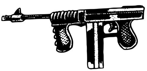Drawing of 1930s-era machine gun.