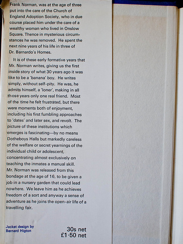 Banana Boy (1969) by Frank Norman - inside cover fly leaf book description