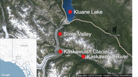 Kaskawulsh glacier map