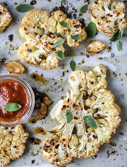 roasted sicilian cauliflower with quick tomato jam I howsweeteats.com