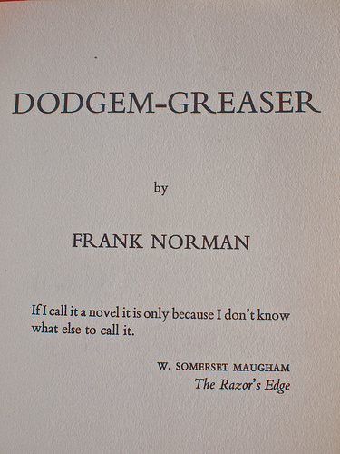 Frank Norman 'Dodgem Greaser' (1971) book cover