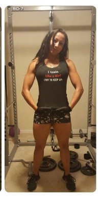 Val Airing in her I train like a girl tank top from garagegymlife.net