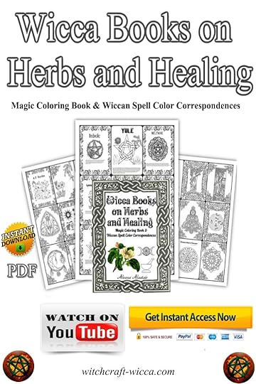 Witch herbs Wicca Printables-coloring pages Herbs and Healing: Magic Coloring Book & Wiccan Spell Color Correspondences