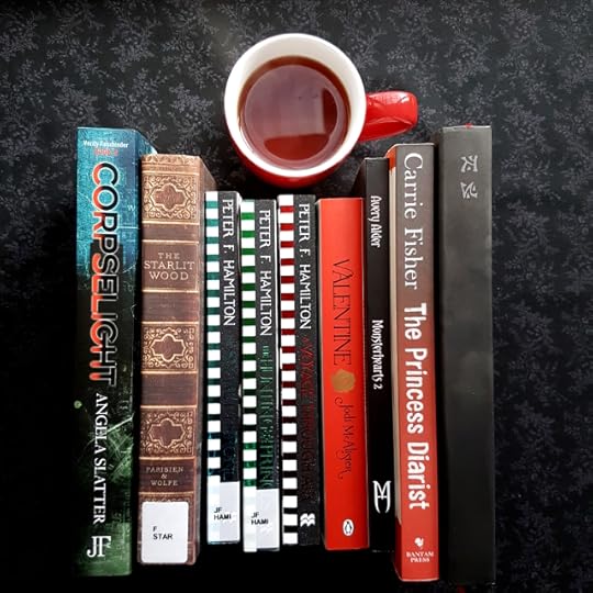 Earl Grey Editing, Mt TBR, Corpselight, Angela Slatter, Verity Fassbinder, The Starlit Wood, Navah Woolf, Peter F. Hamilton, The Secret Throne, The Hunting of Princes, A Voyage Through Air, Jodi McAlister, Valentine, Avery Alder, Monsterhearts, Carrie Fisher, The Princess Diarist, John Harper, Blades in the Dark