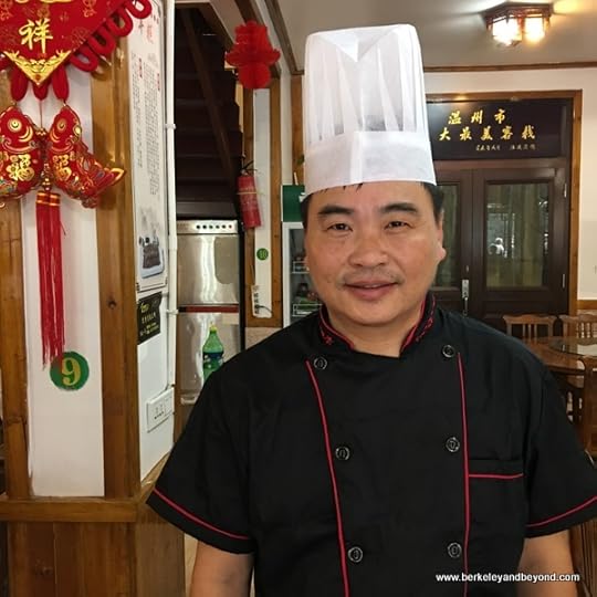 restaurant chef in Lingshang Renjia village in Zhejiang Province, Wenzhou, China