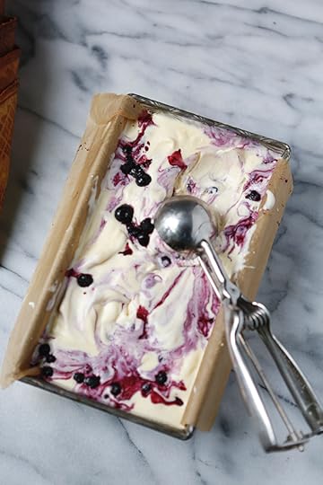 Roasted Blueberry Cheesecake Ice Cream with Graham Cracker Waffle Cones \ FoodforMyFamily.com