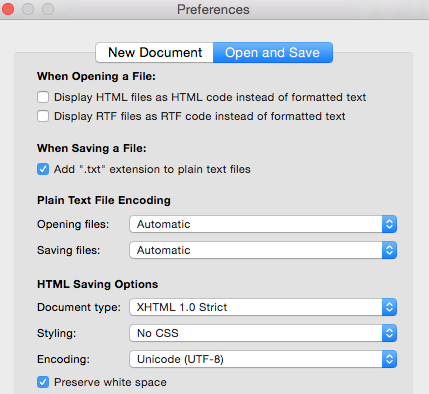 Text Edit Preferences