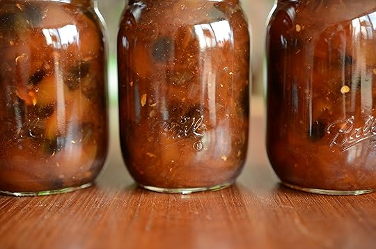 Close up on jars of Indiana Peach Chutney