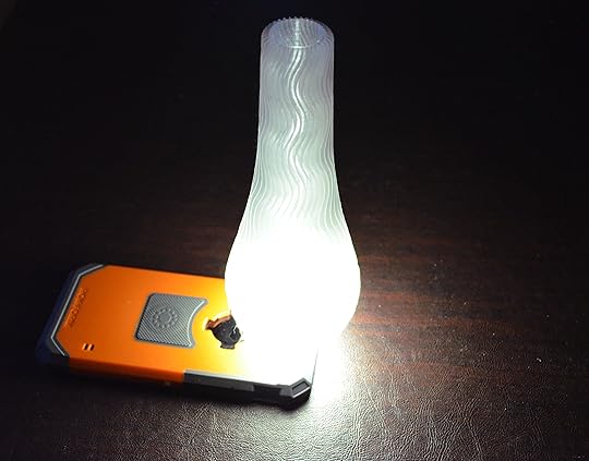Shining a light source through the filament really shows off its clear properties.