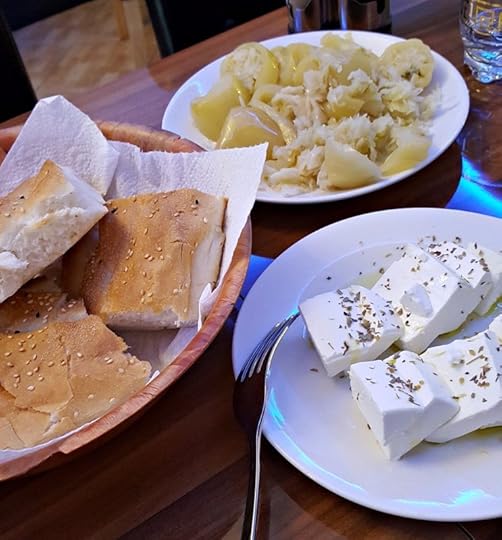 Bread cheese and pickles at Bardhoshi