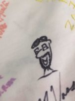 Tablecloth, Mrs. Douglas MacArthur's tablecloth, famous signatures, hospitality, General Douglas MacArthur, embroidery, Sharpie markers, memories