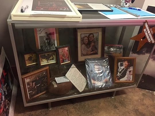 One of numerous display cases of film memorbilia inside the Twister Museum.
