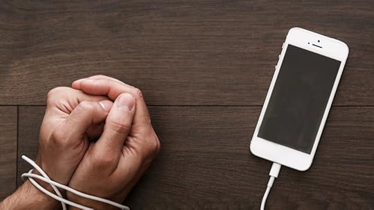 cellphone tied to hands