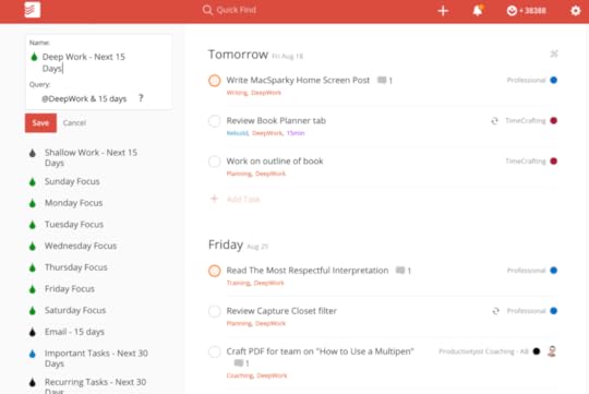 Deep Work Todoist Filter