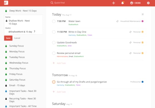 Shallow Work Todoist Filter