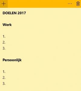 Post-it met doelen