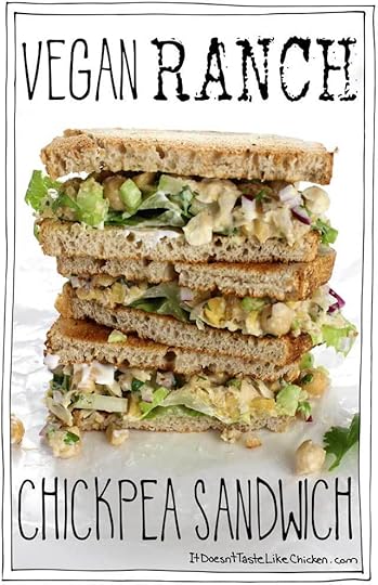 Creamy, zesty easy-to-make vegan ranch dressing takes this sandwich to the next level! Vegan Ranch Chickpea Sandwich. Perfect for work or school. Vegetarian, dairy-free, egg-free, gluten-free. #itdoesnttastelikechicken