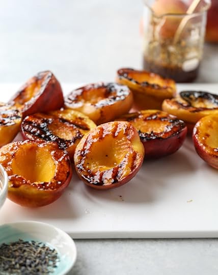 grilled peaches with lavender honey whipped ricotta I howsweeteats.com