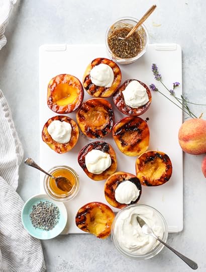 grilled peaches with lavender honey whipped ricotta I howsweeteats.com