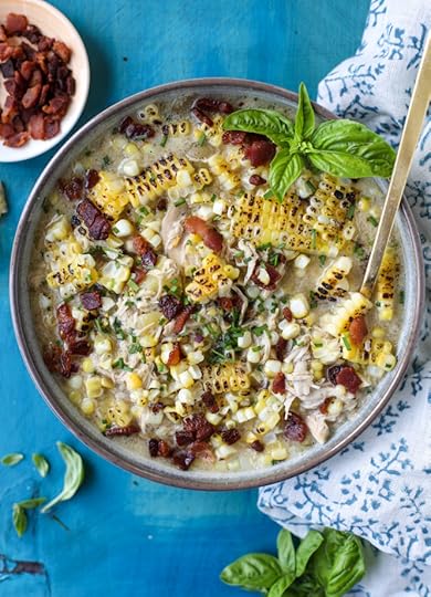 grilled corn, chicken and bacon chowder I howsweeteats.com