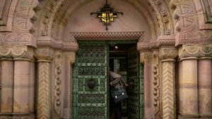 Green doorway