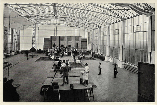 Small set for a society drama in the old glasshouse