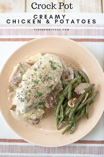 Crock Pot Creamy Chicken Potatoes recipe via flouronyface.com